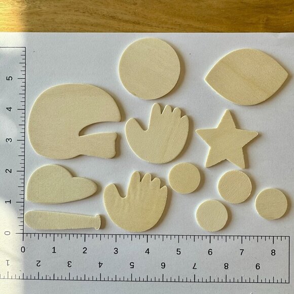 LOT BUTTERFLY FLOWERS HEARTS LETTERS ANIMALS TAGS WOOD LASER CUT EMBELLISHMENTS - Picture 7 of 14